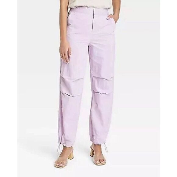 Women's High-Rise Parachute Pants - A New Day Lavender Size 17. NWT. 16 - Picture 1 of 14